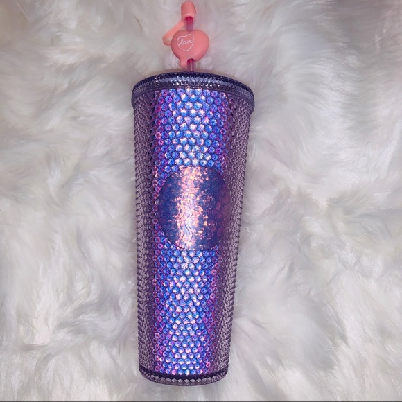 Starbucks New China Overseas Purple Glitter Bling Studded Tumbler Cup Venti 24oz - Picture 9 of 11